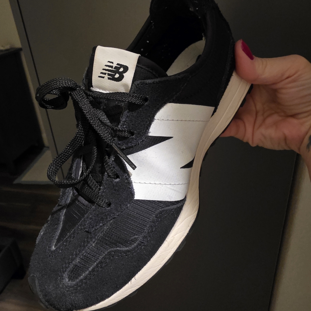 New Balance Women's Black and White Sneakers